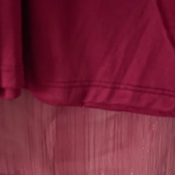 LC Lauren Conrad Maroon Shimmery Sheer Lined Blouse 🔮 Size 3X 🔮 NEW WITH TAGS - Picture 5 of 7